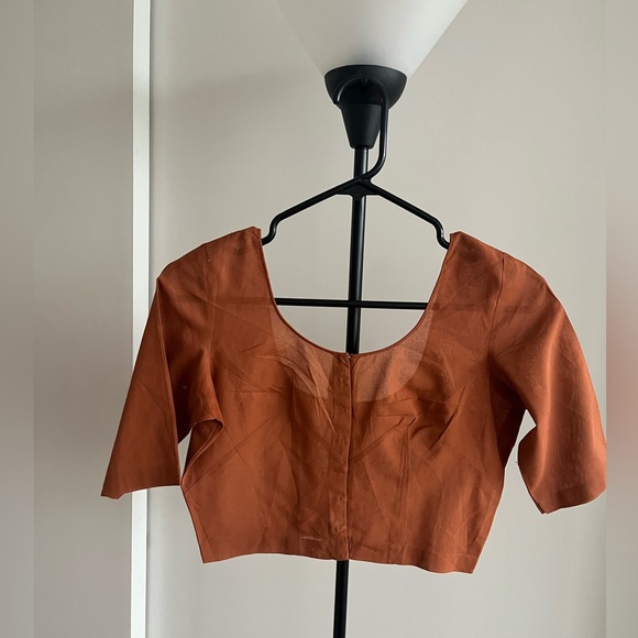 rust orange knot front crop top 100% cotton ,,, m ...